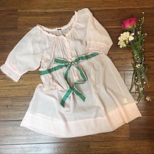 Free People pink gauze baby-doll style blouse Sz10